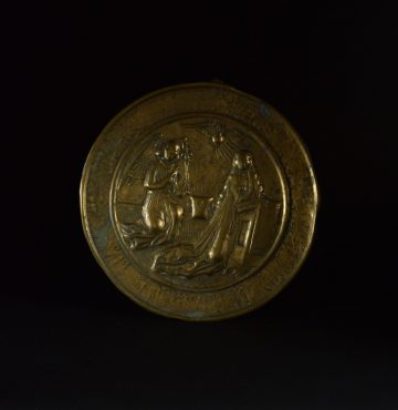 16th century brass plaque 16th century brass plaque