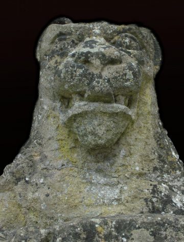 An English carved heraldic lion An English carved heraldic lion