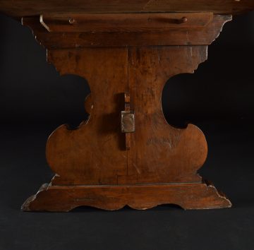 Early 18th century large walnut trestle table Early 18th century large walnut trestle table